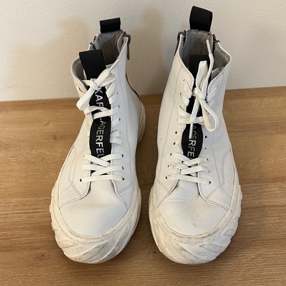 Karl Lagerfeld Paris Leather High-Top Sneakers